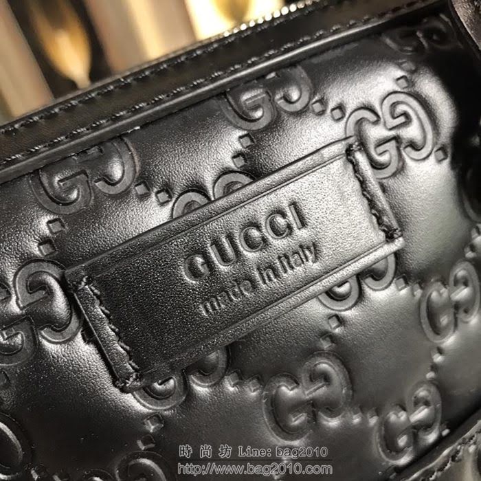 GUCCI 古馳男包 新款 451169 黑色 牛皮壓花 男士公事包 Gucci男手提包